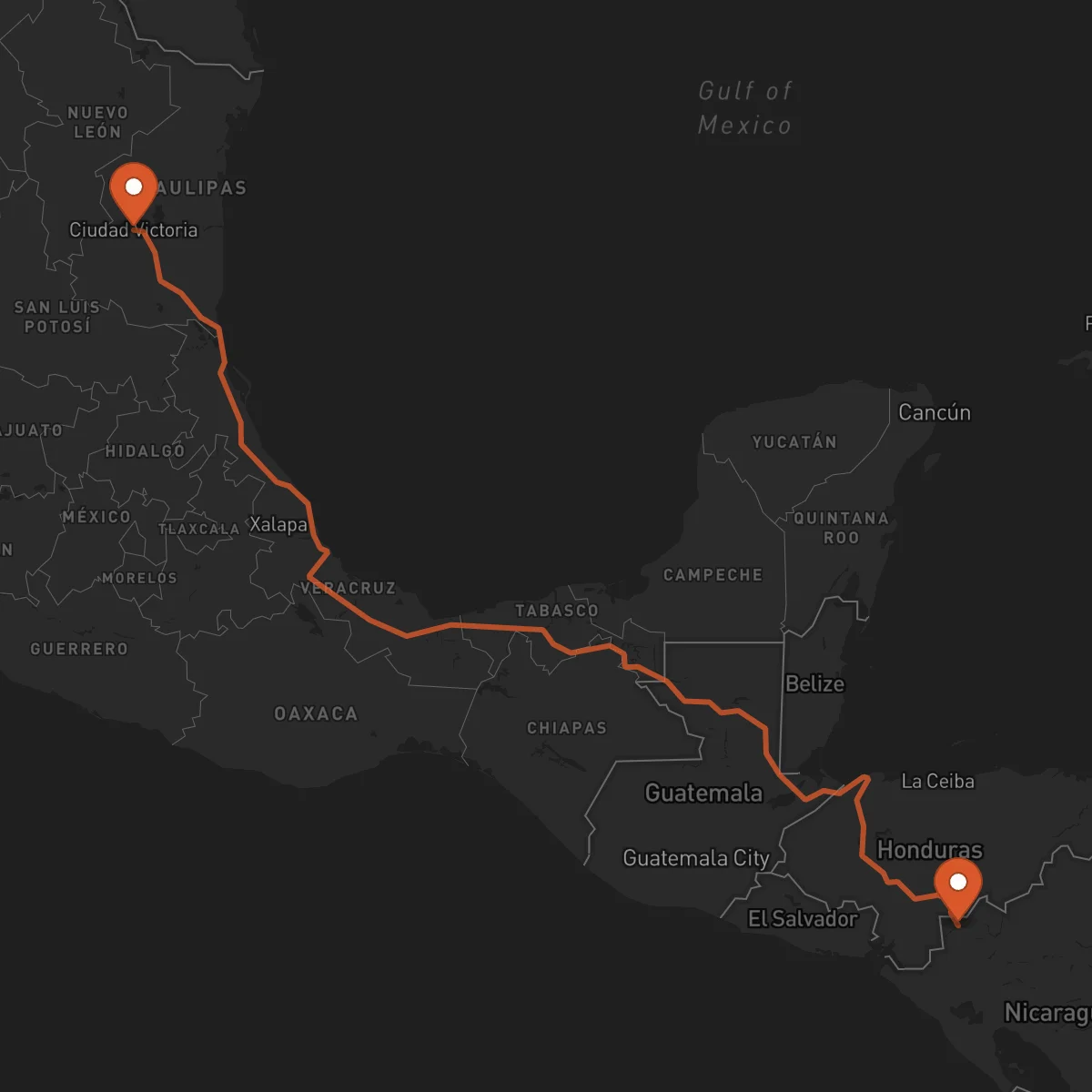Ruta Ciudad Victoria - Ocotal