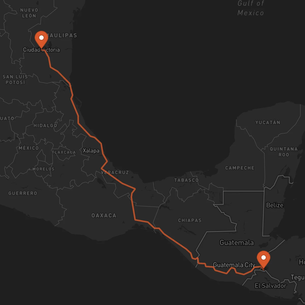 Ruta Ocotepeque - Ciudad Victoria