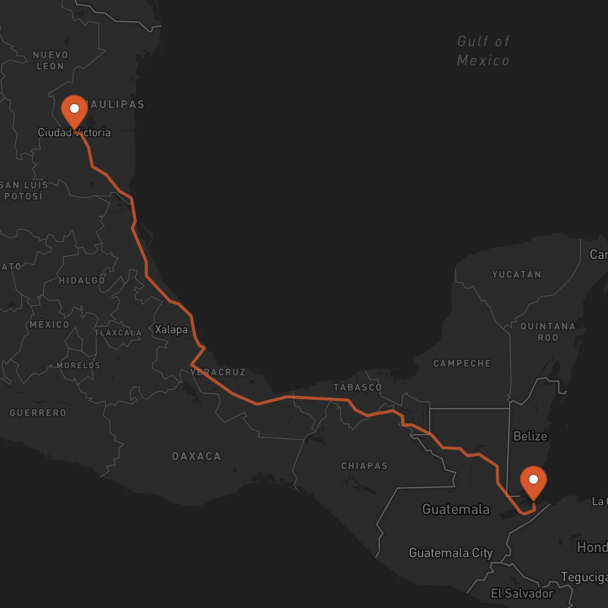 Ruta Ciudad Victoria - Puerto Barrios