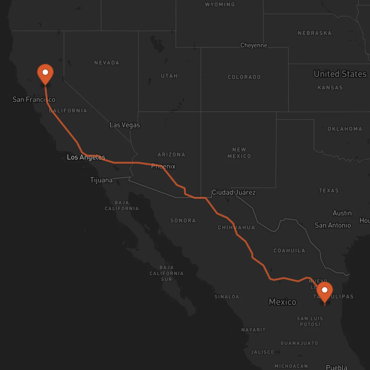 Ruta Sacramento - Ciudad Victoria