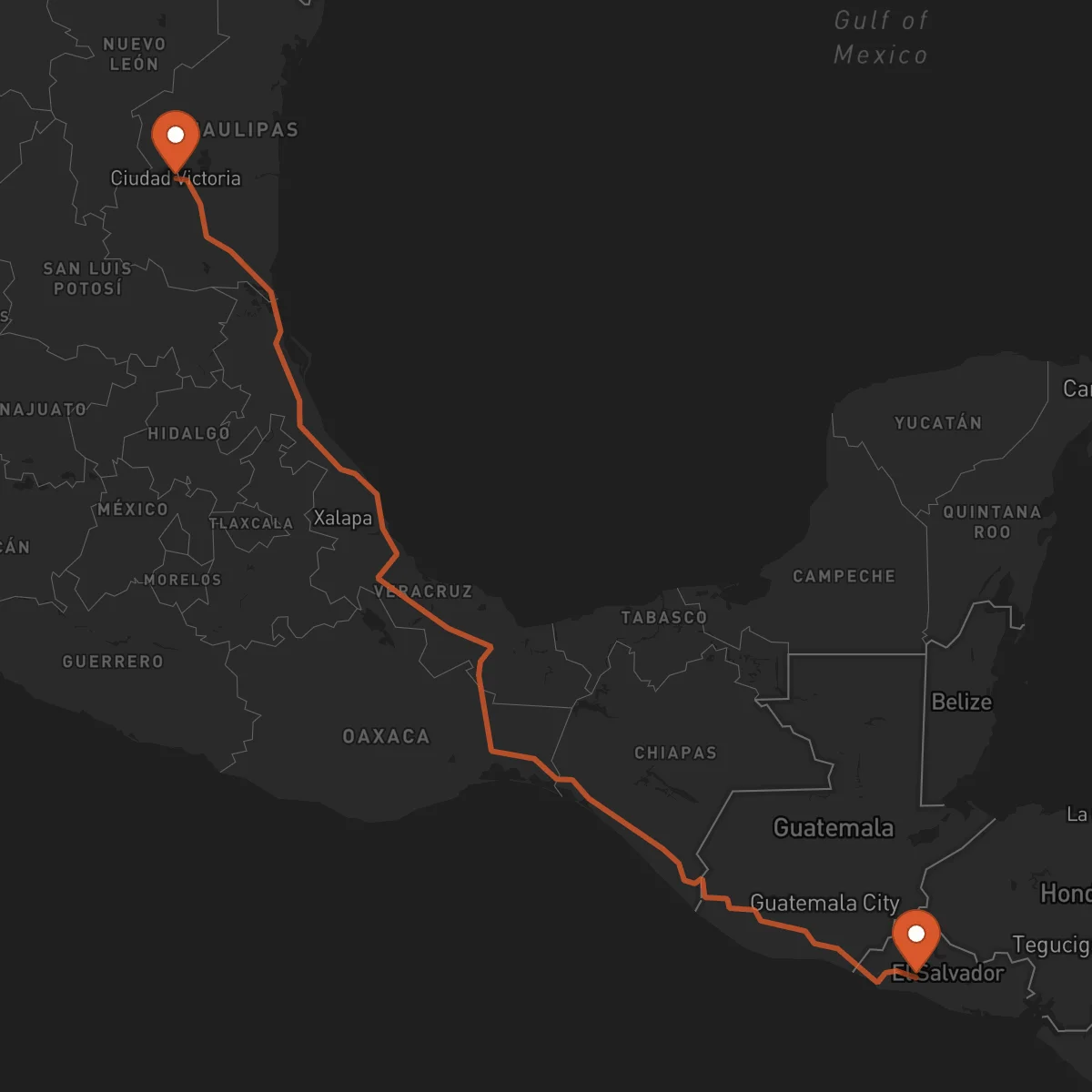 Ruta Ciudad Victoria - Santa Tecla