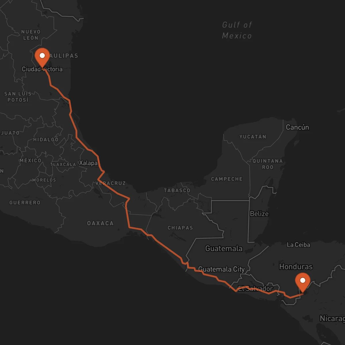 Ruta Ciudad Victoria - Somoto