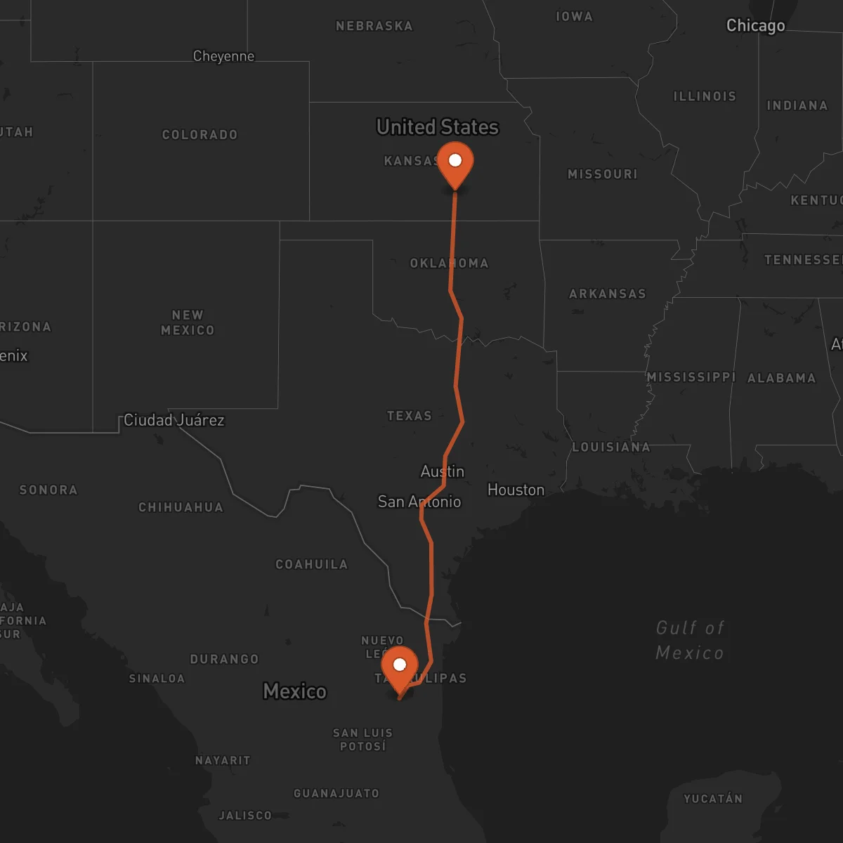 Ruta Ciudad Victoria - Wichita