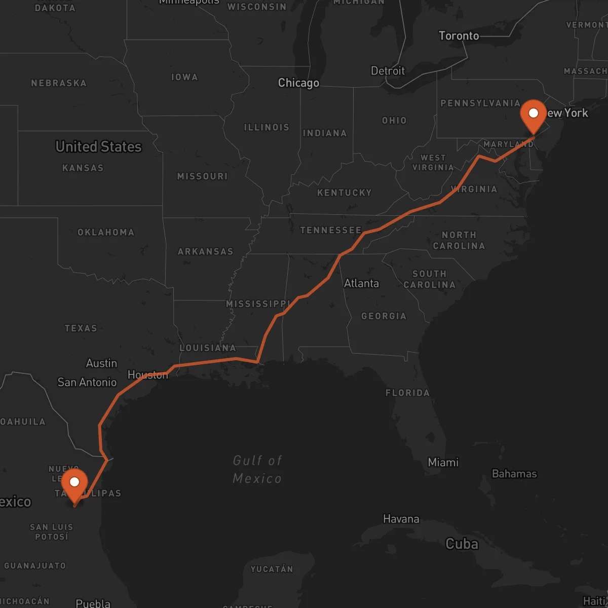Ruta Wilmington - Ciudad Victoria