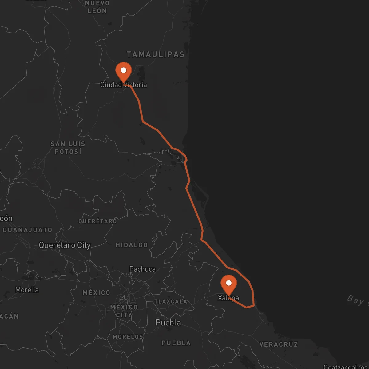 Ruta Ciudad Victoria - Xalapa