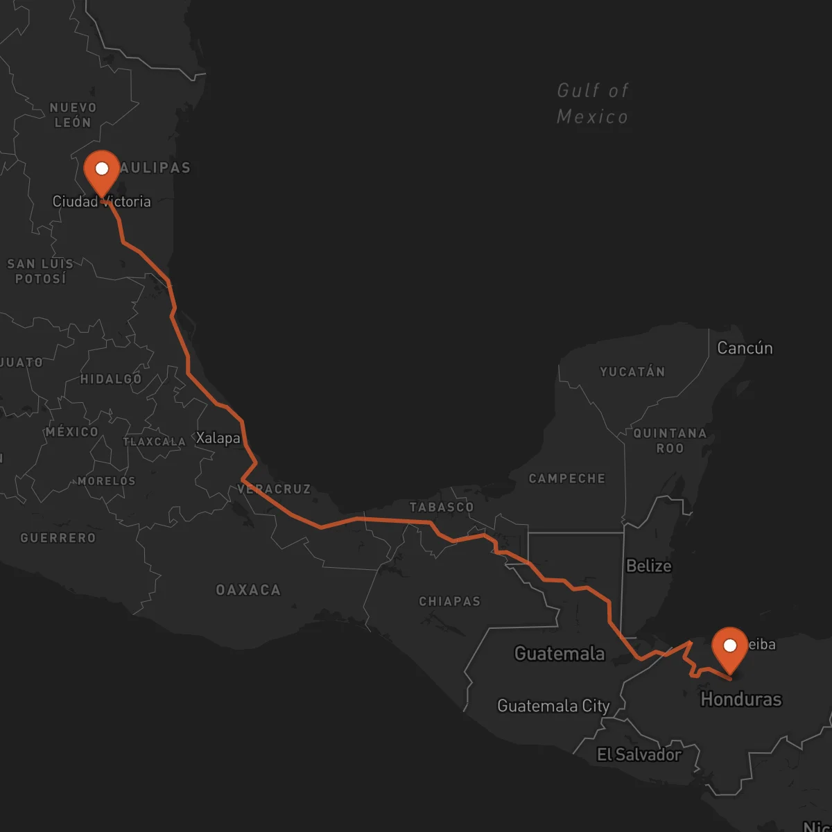 Ruta Ciudad Victoria - Yoro