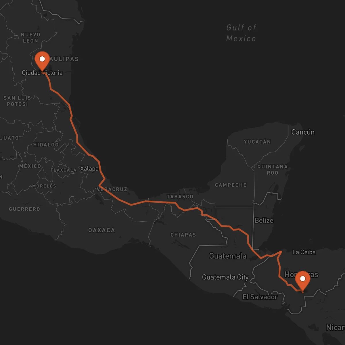 Ruta Ciudad Victoria - Yuscarán