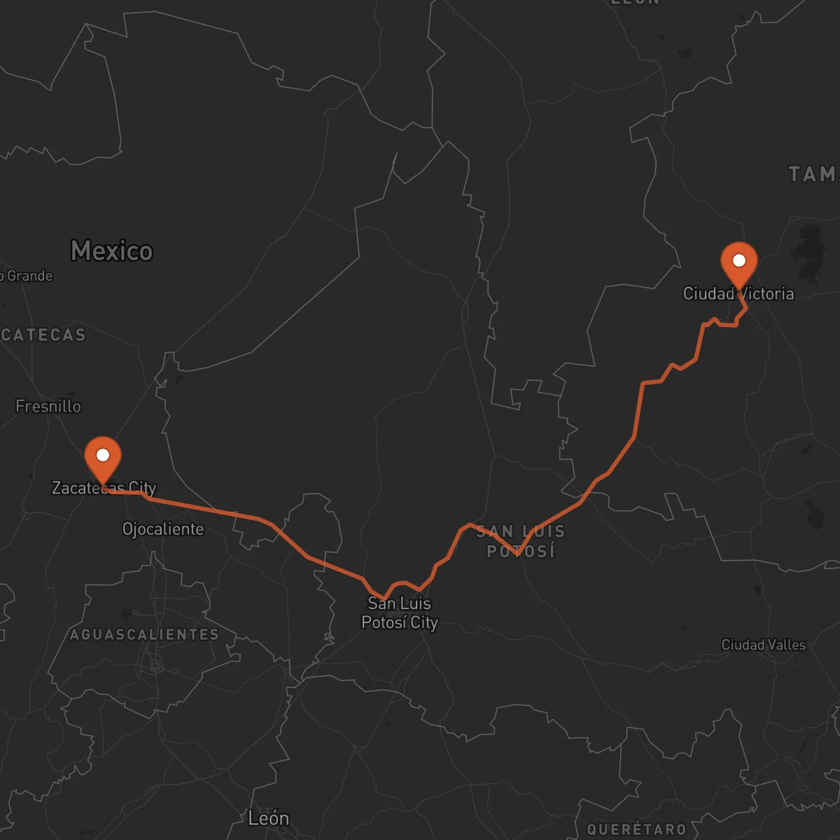 Ruta Ciudad Victoria - Zacatecas
