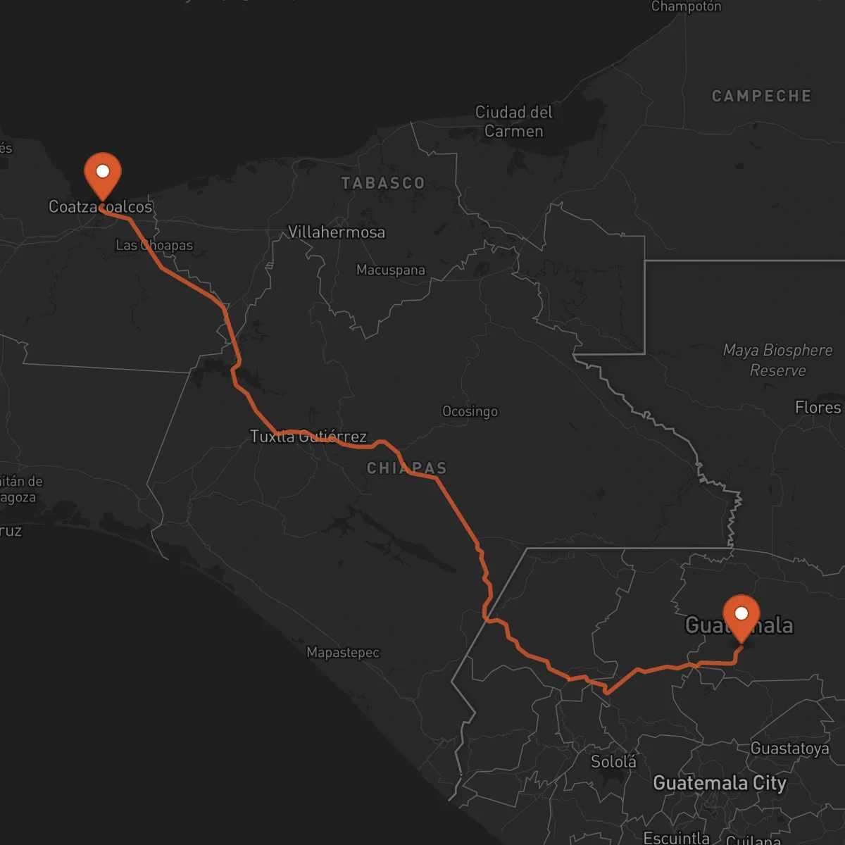 Ruta Cobán - Coatzacoalcos