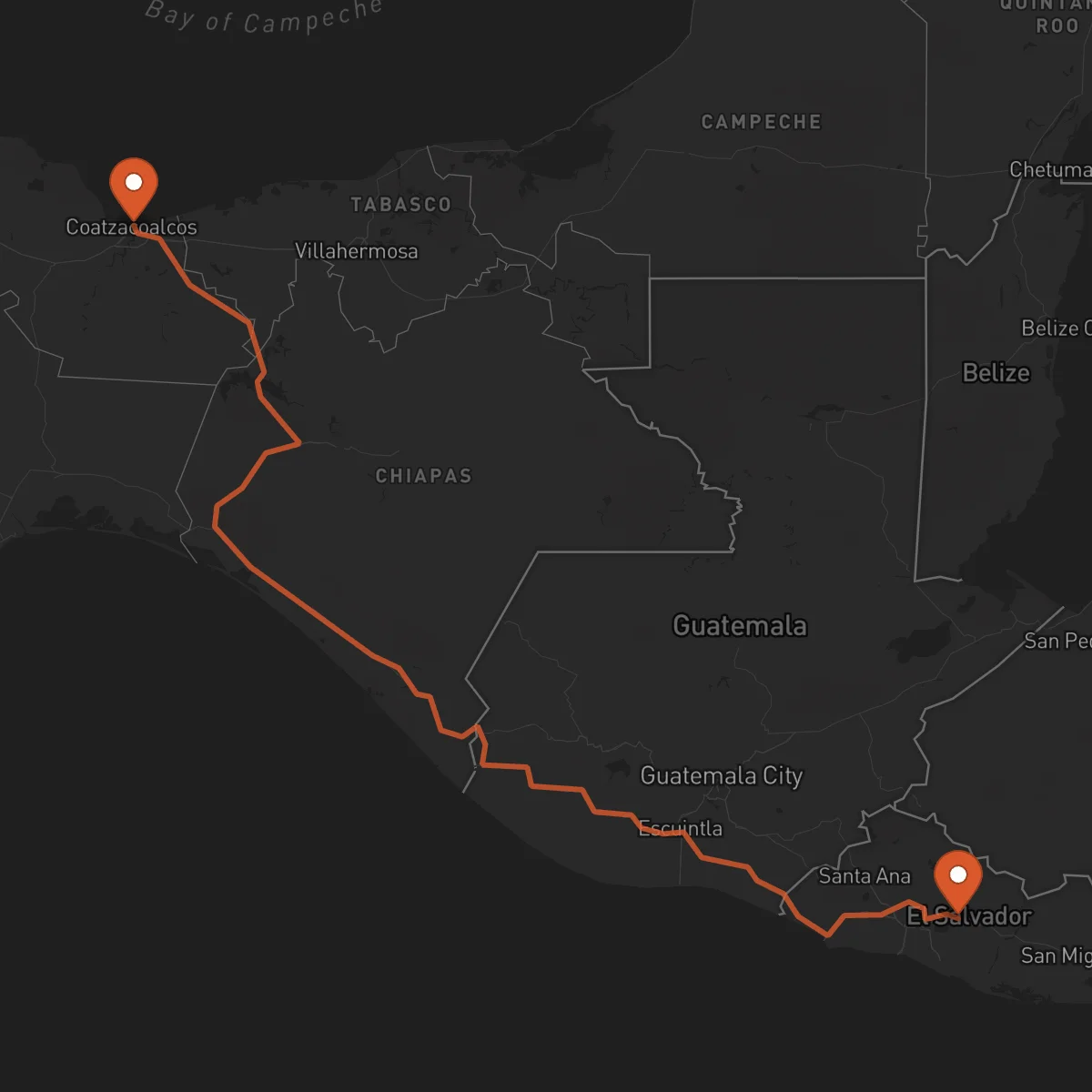 Ruta Cojutepeque - Coatzacoalcos