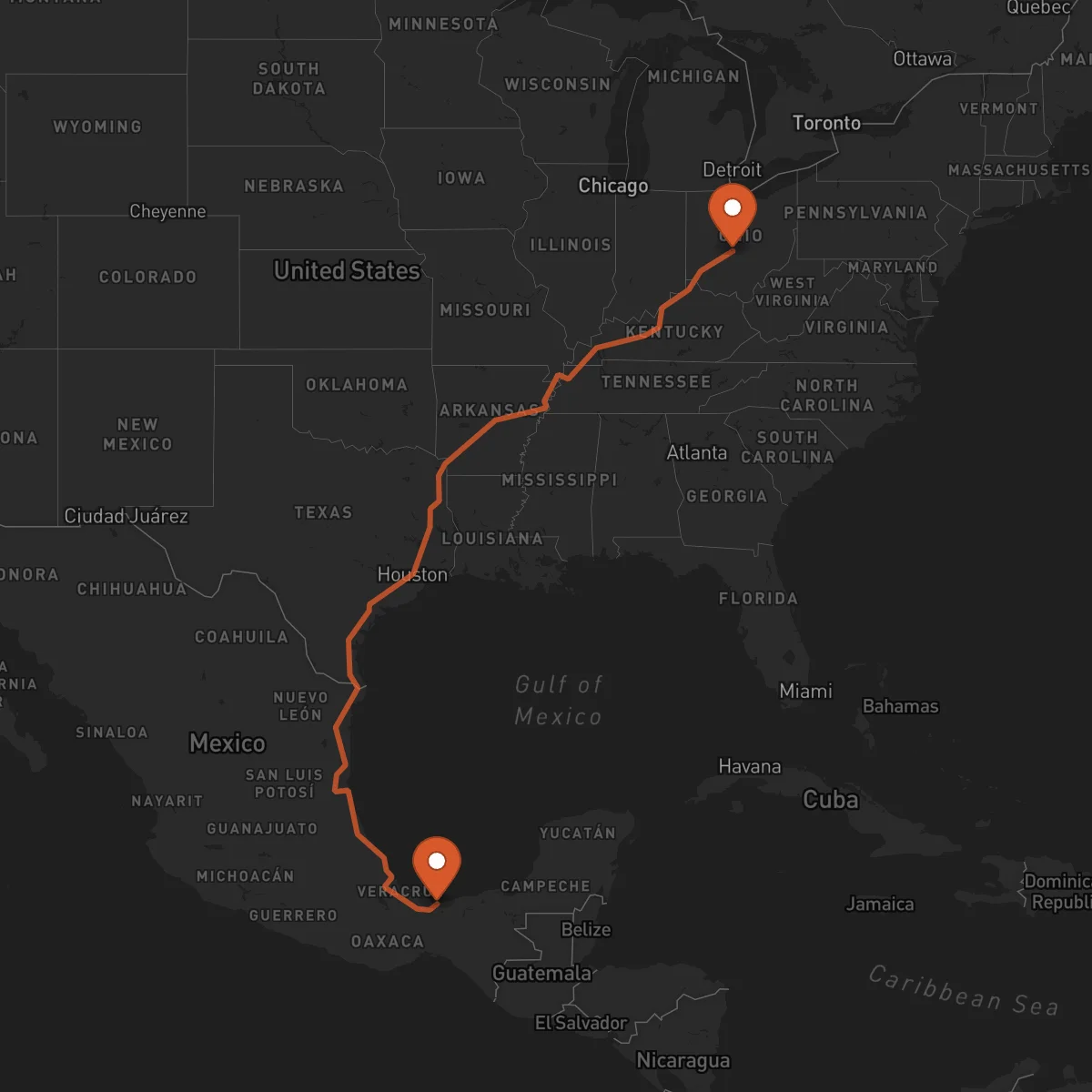 Ruta Columbus - Coatzacoalcos