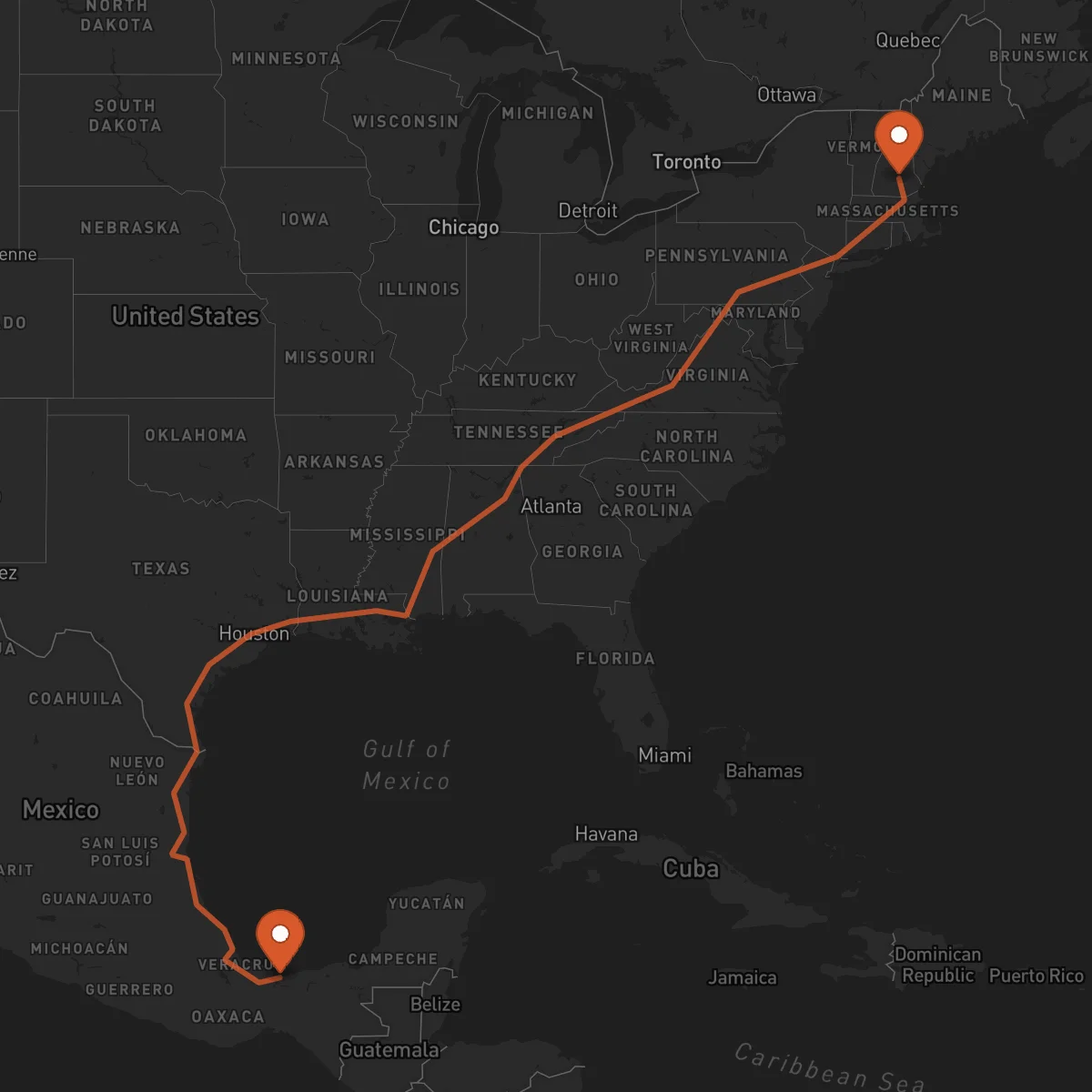 Ruta Coatzacoalcos - Concord