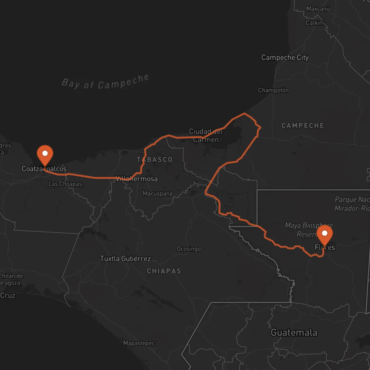 Ruta Flores - Coatzacoalcos