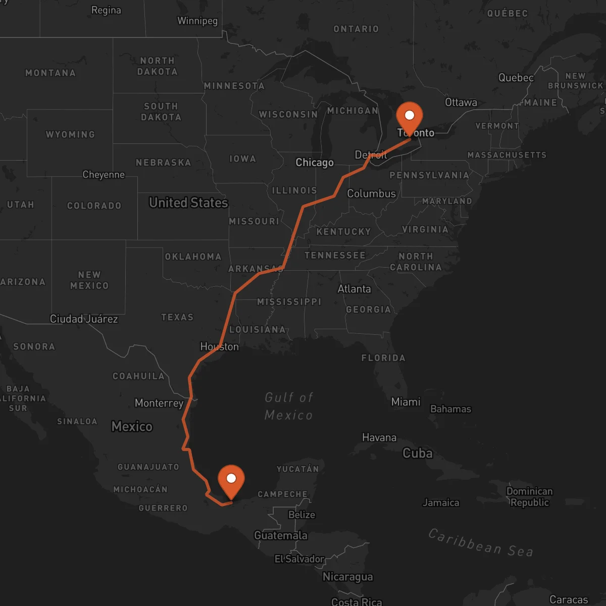 Ruta Hamilton - Coatzacoalcos