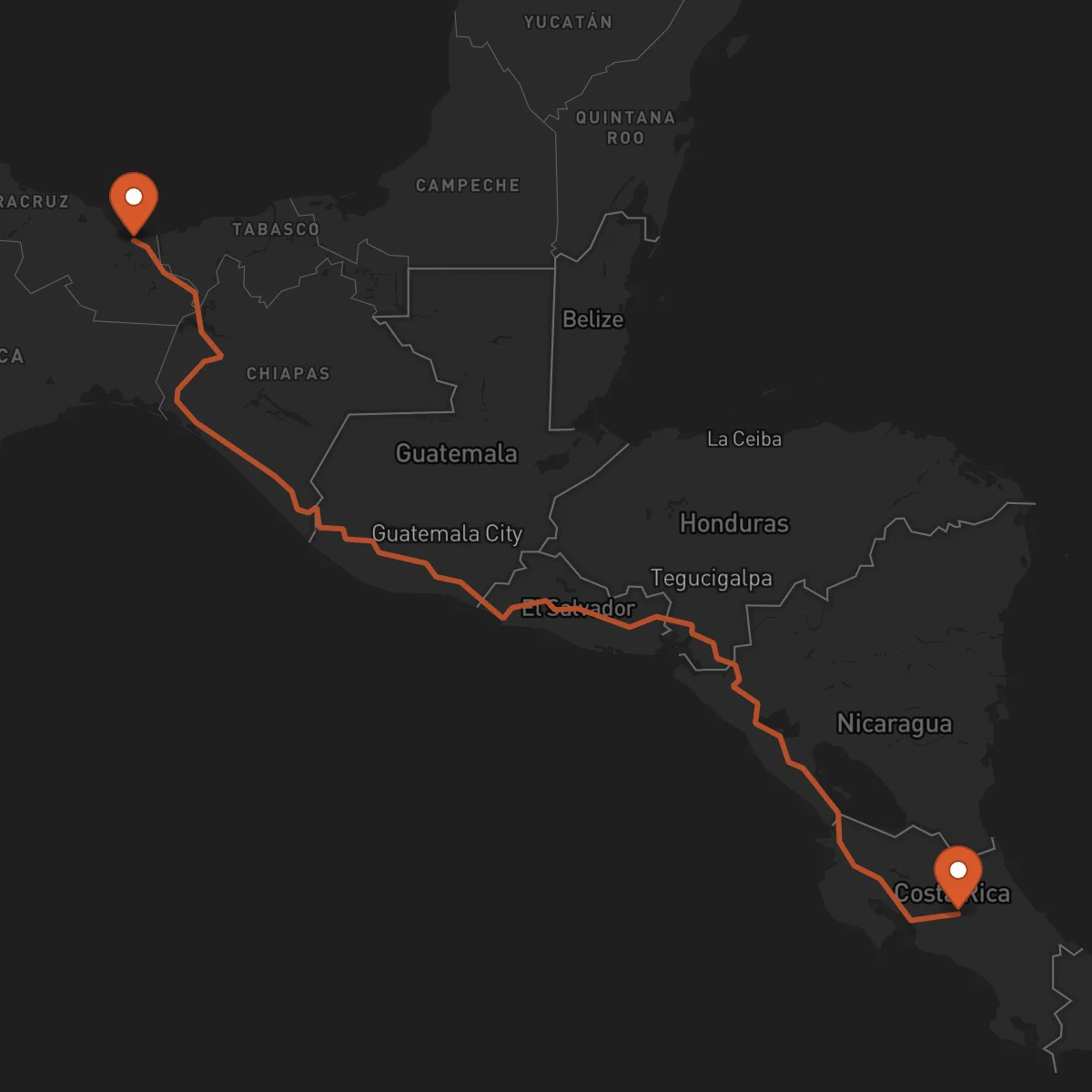 Ruta Heredia - Coatzacoalcos