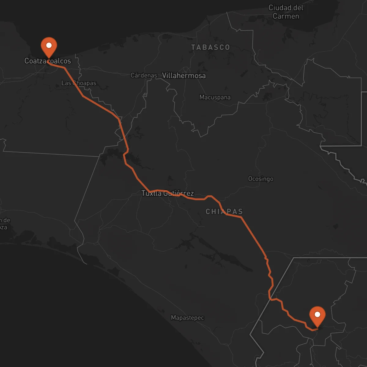 Ruta Coatzacoalcos - Huehuetenango