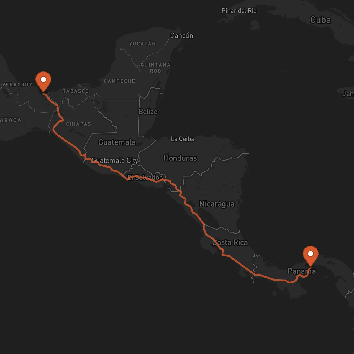 Ruta La Chorrera - Coatzacoalcos