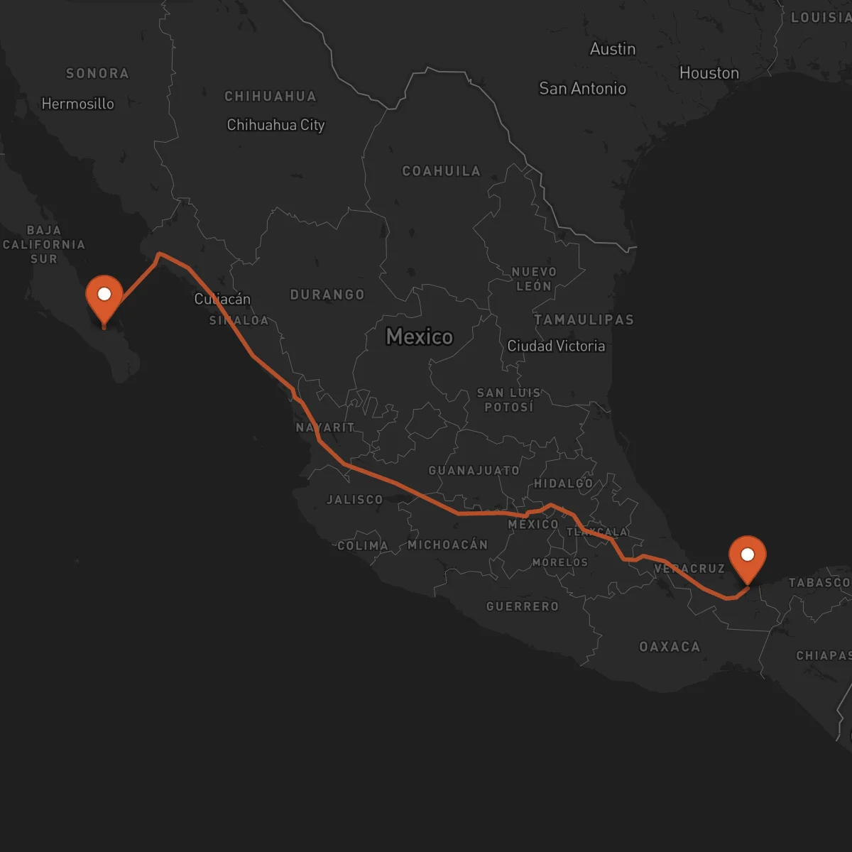 Ruta Coatzacoalcos - La Paz