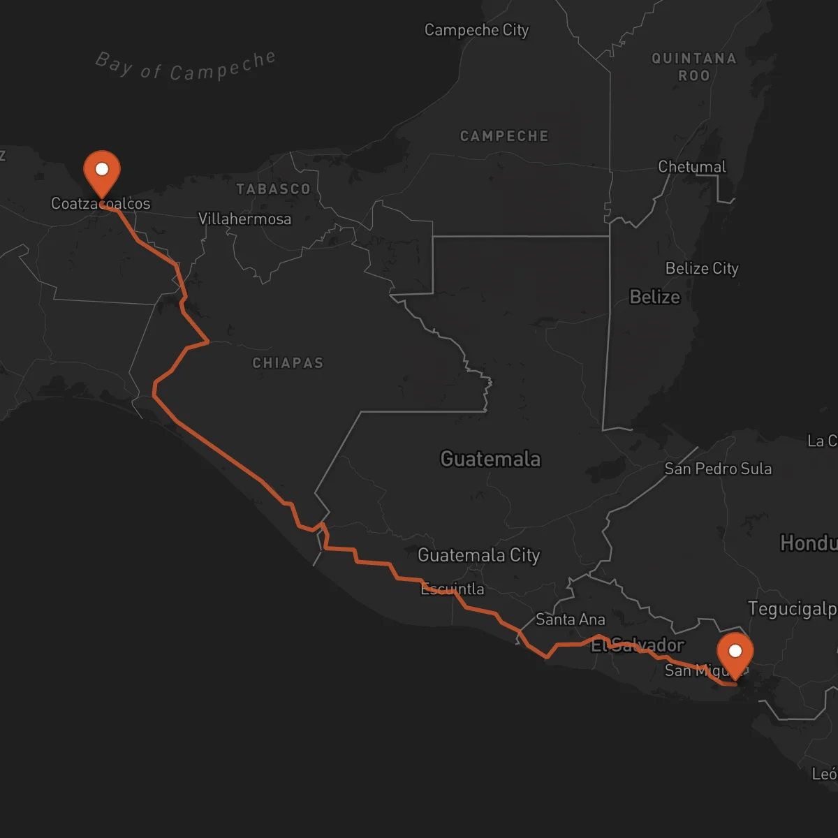 Ruta La Unión - Coatzacoalcos
