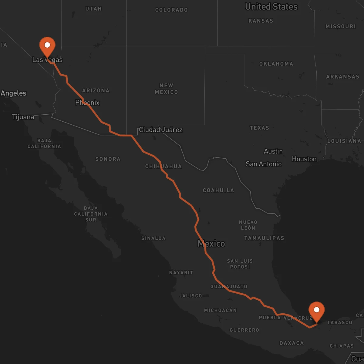 Ruta Coatzacoalcos - Las Vegas
