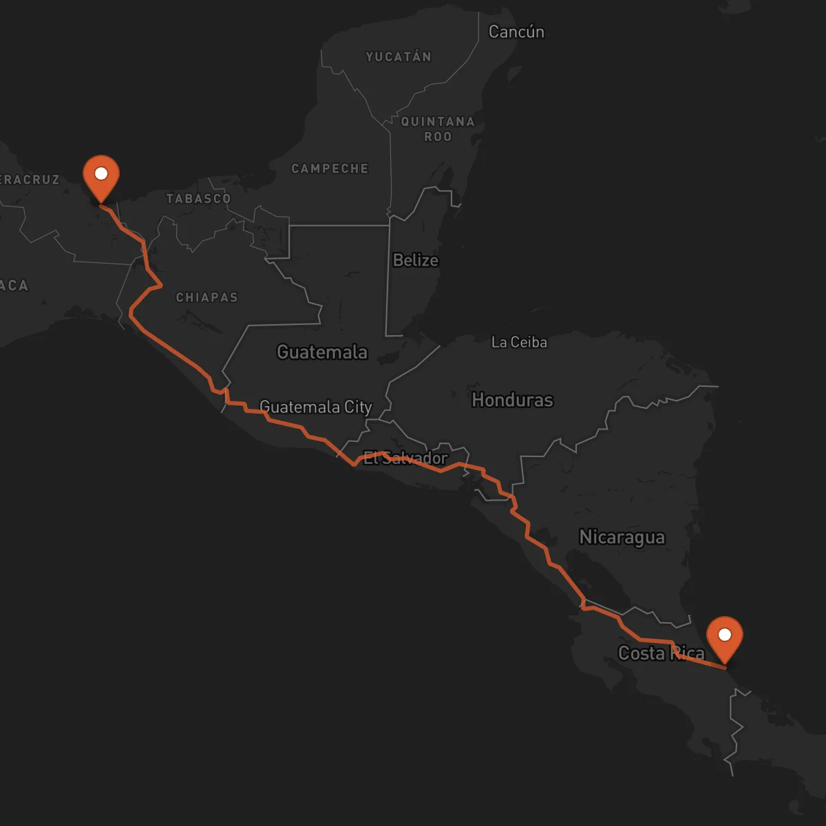 Ruta Coatzacoalcos - Limón
