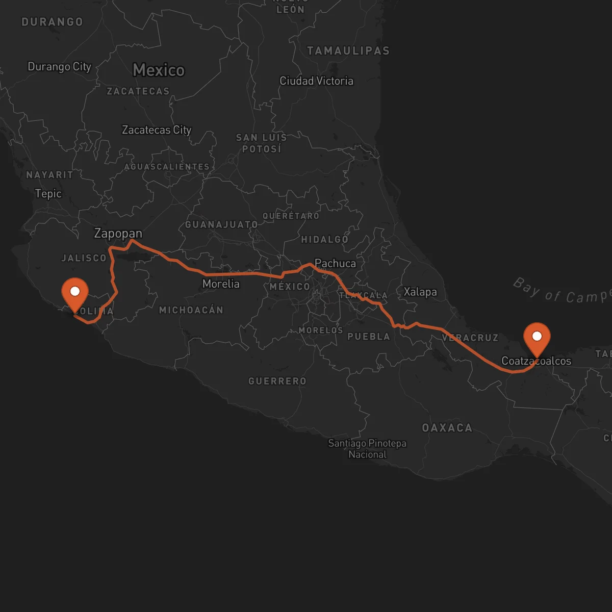 Ruta Manzanillo - Coatzacoalcos