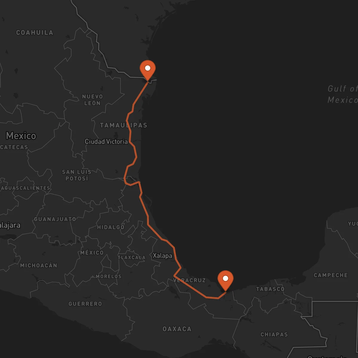 Ruta Coatzacoalcos - Matamoros