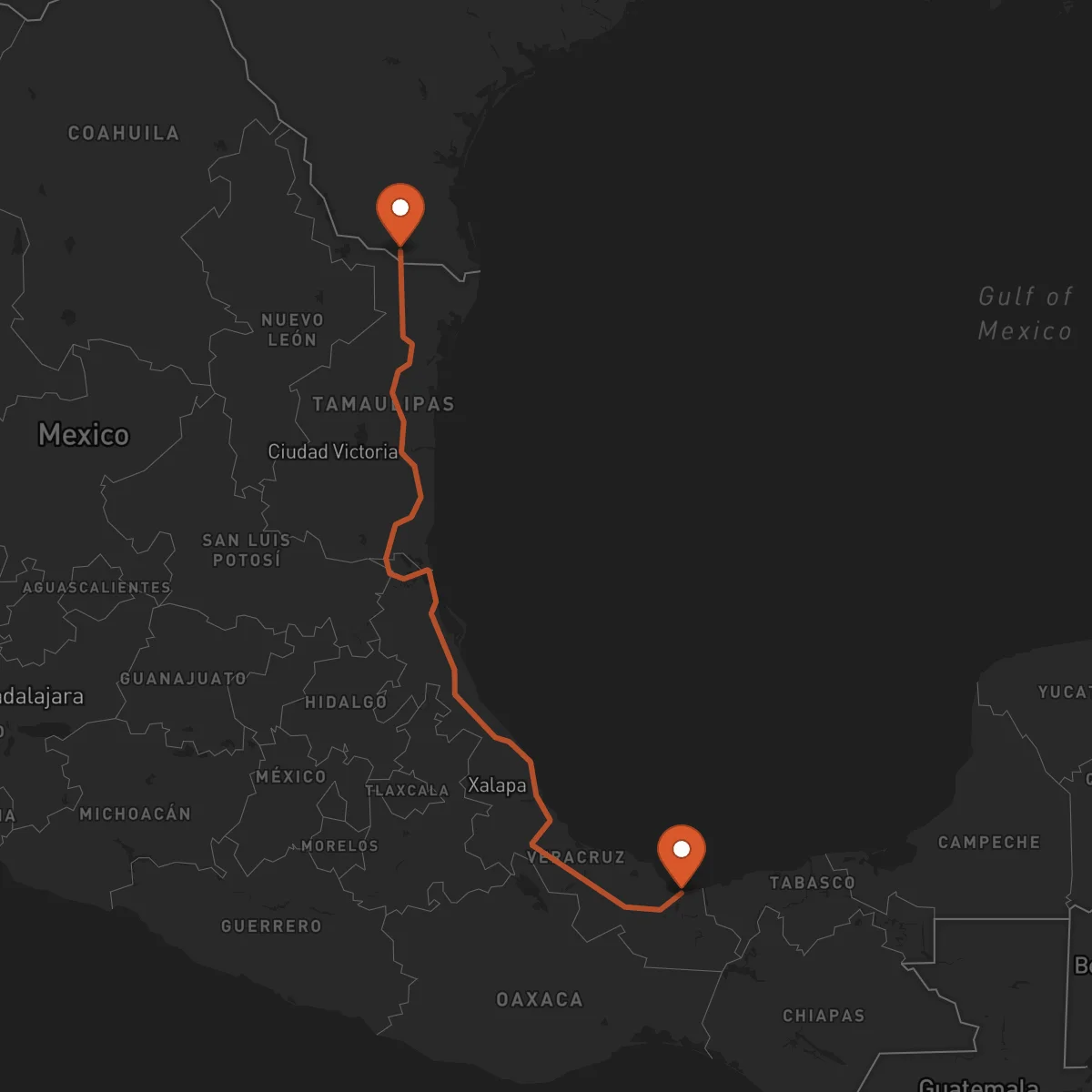 Ruta McAllen - Coatzacoalcos