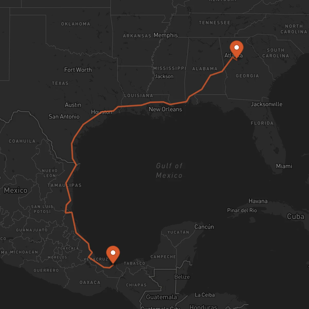 Ruta Coatzacoalcos - McDonough
