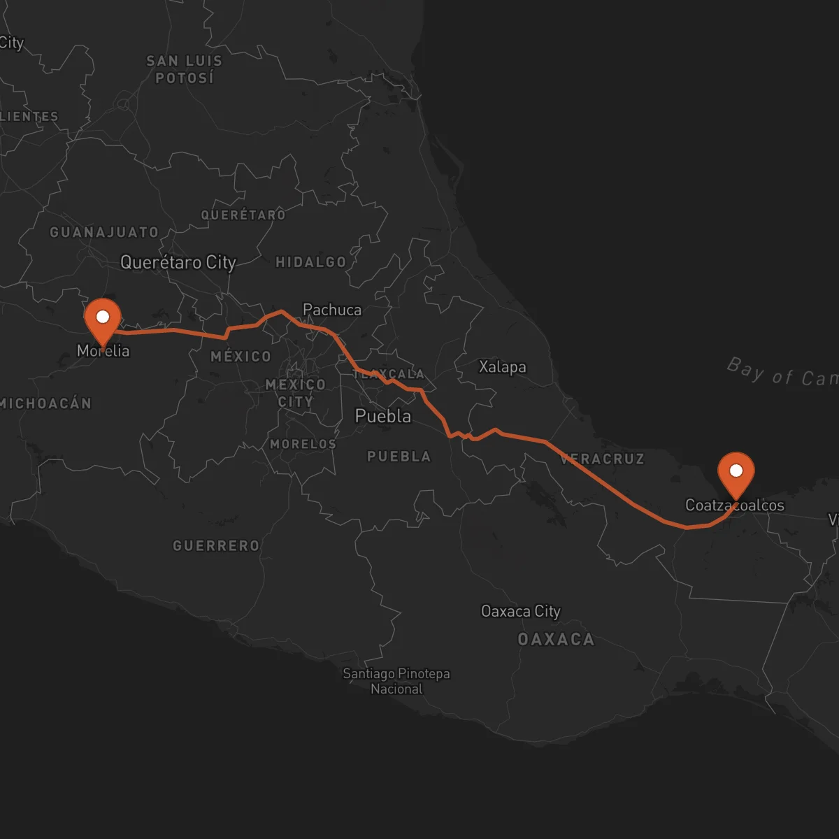 Ruta Morelia - Coatzacoalcos
