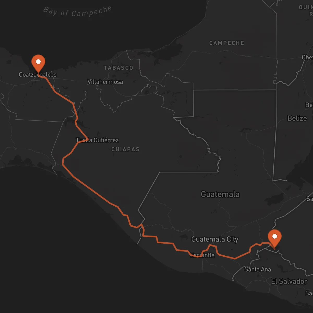Ruta Ocotepeque - Coatzacoalcos