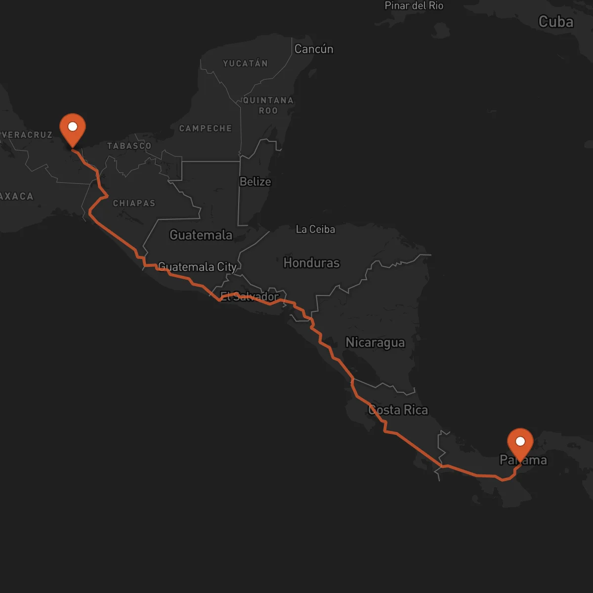 Ruta Penonomé - Coatzacoalcos