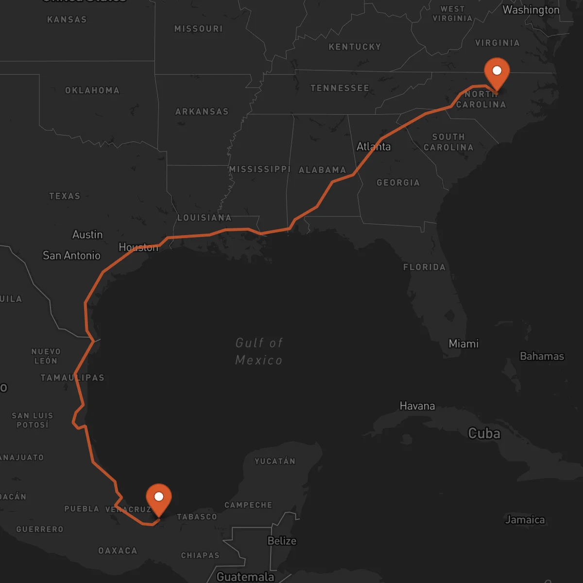Ruta Raleigh - Coatzacoalcos