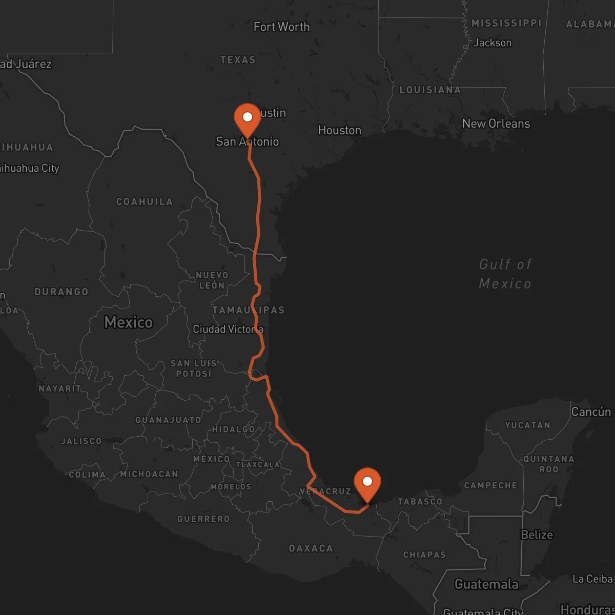 Ruta Coatzacoalcos - San Antonio