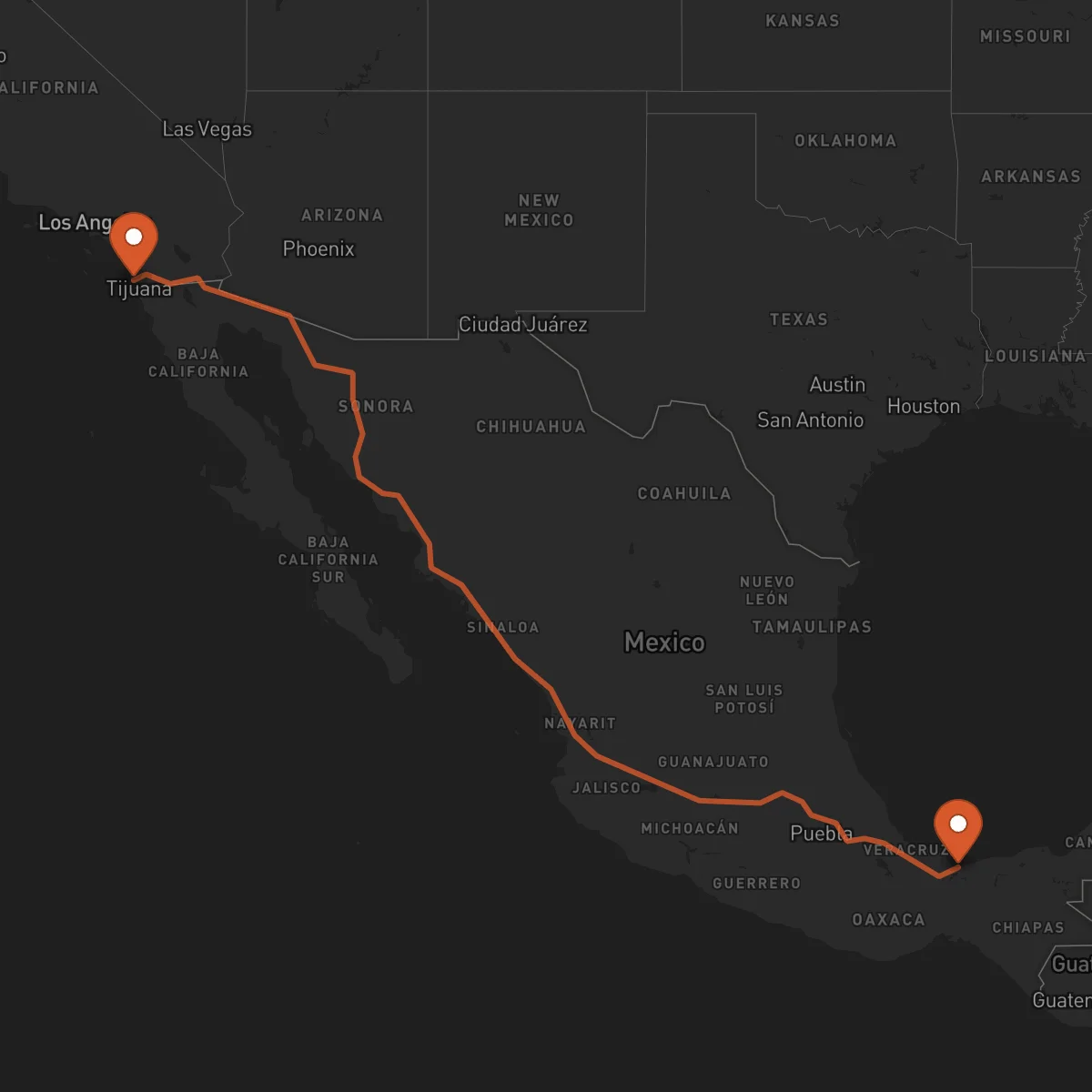 Ruta Coatzacoalcos - San Diego
