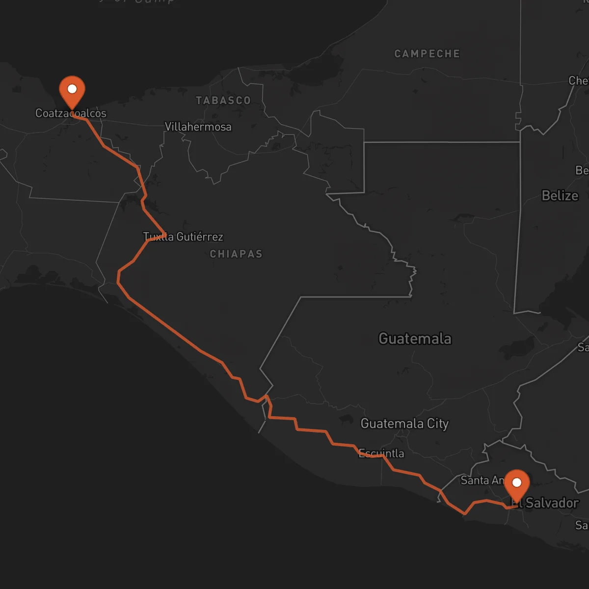 Ruta Coatzacoalcos - San Salvador
