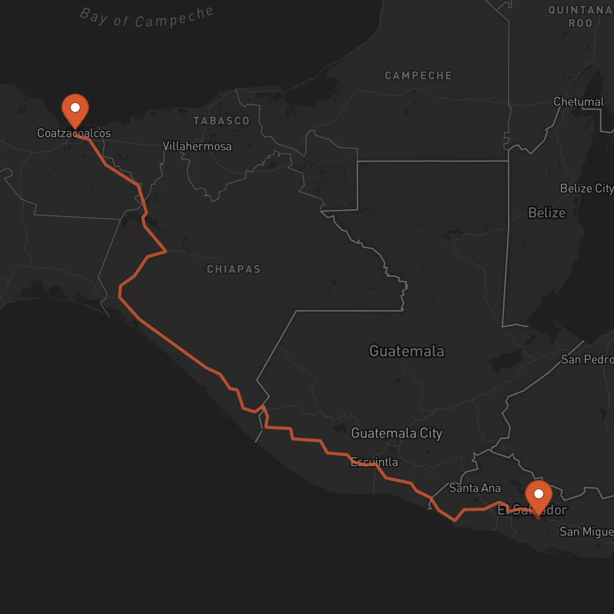 Ruta San Vicente - Coatzacoalcos