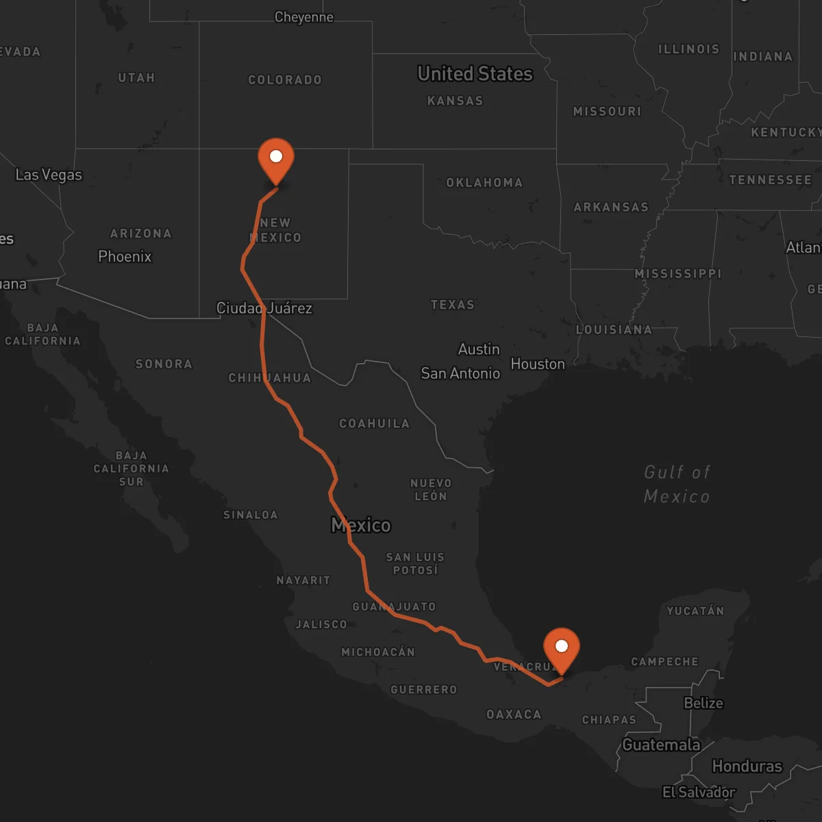 Ruta Santa Fe - Coatzacoalcos