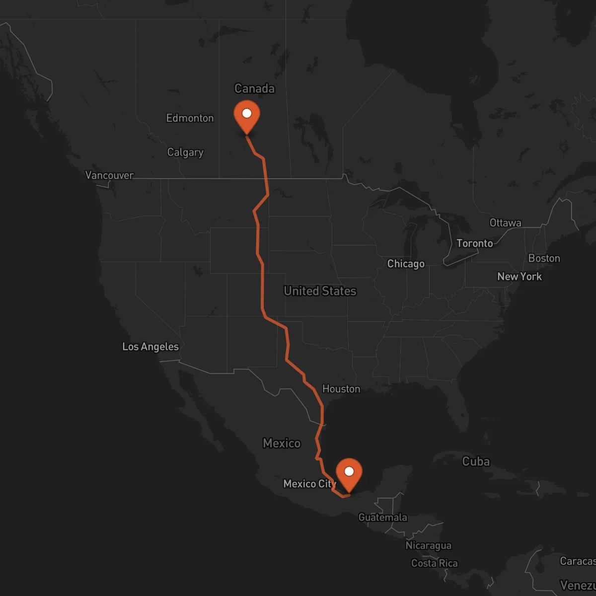 Ruta Coatzacoalcos - Saskatoon