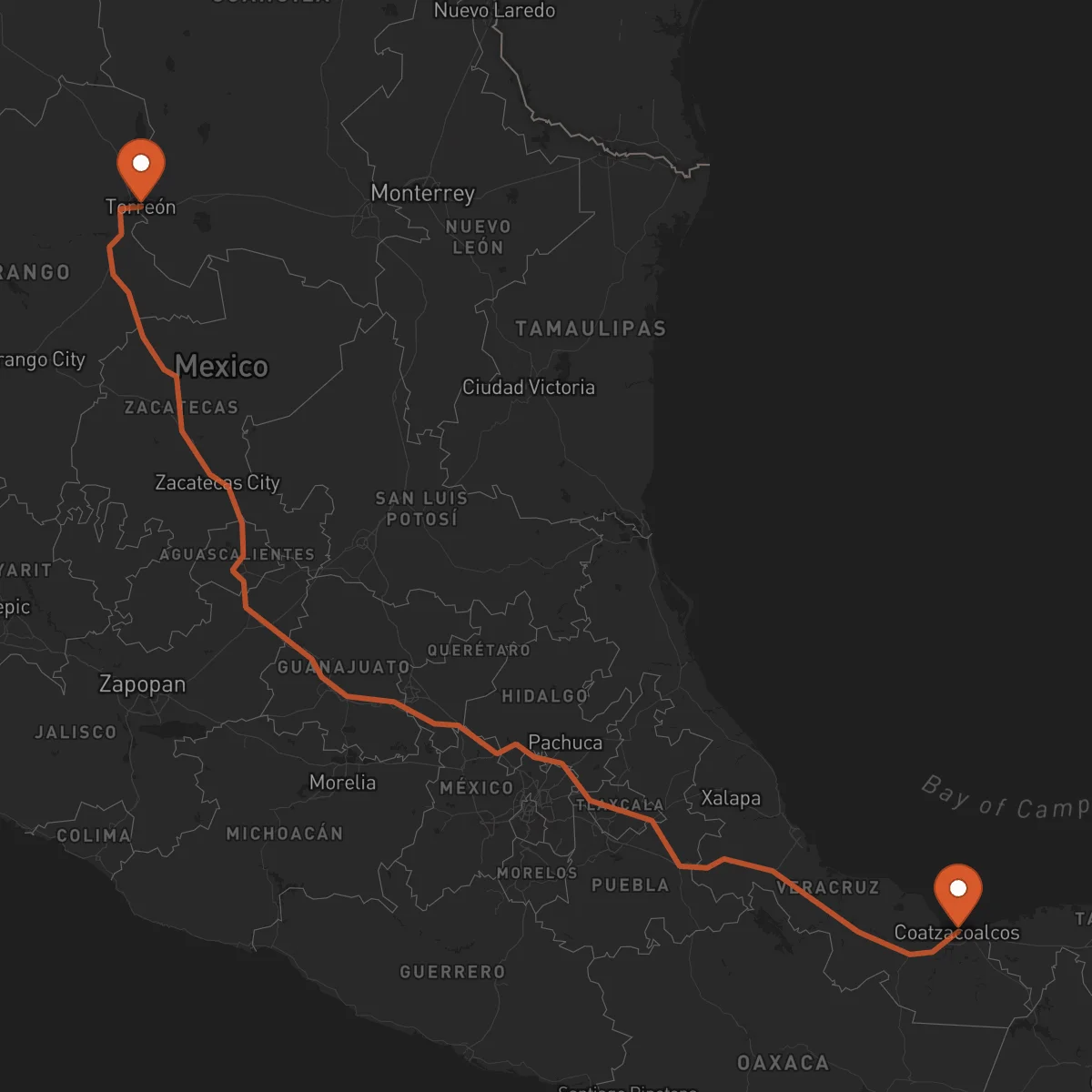 Ruta Coatzacoalcos - Torreón