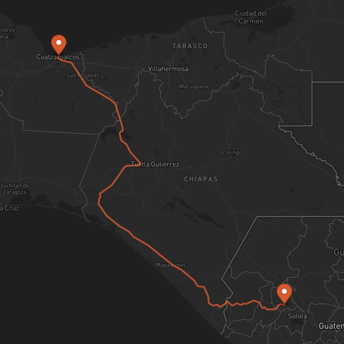 Ruta Coatzacoalcos - Totonicapán