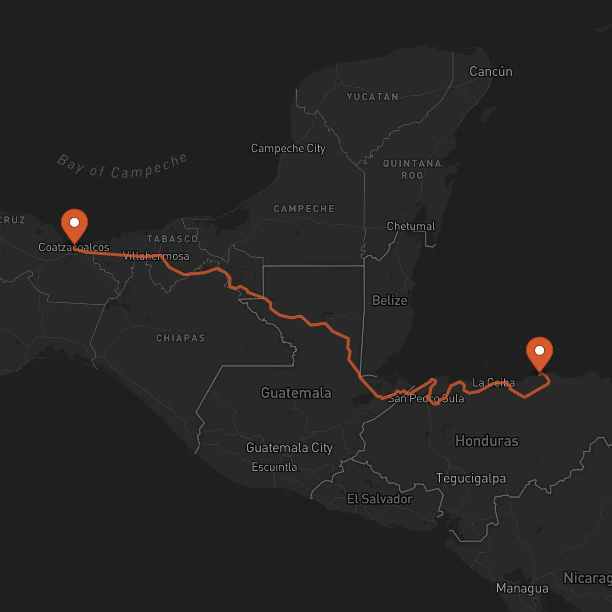 Ruta Trujillo - Coatzacoalcos