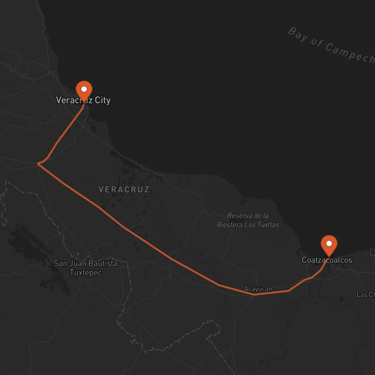 Ruta Coatzacoalcos - Veracruz