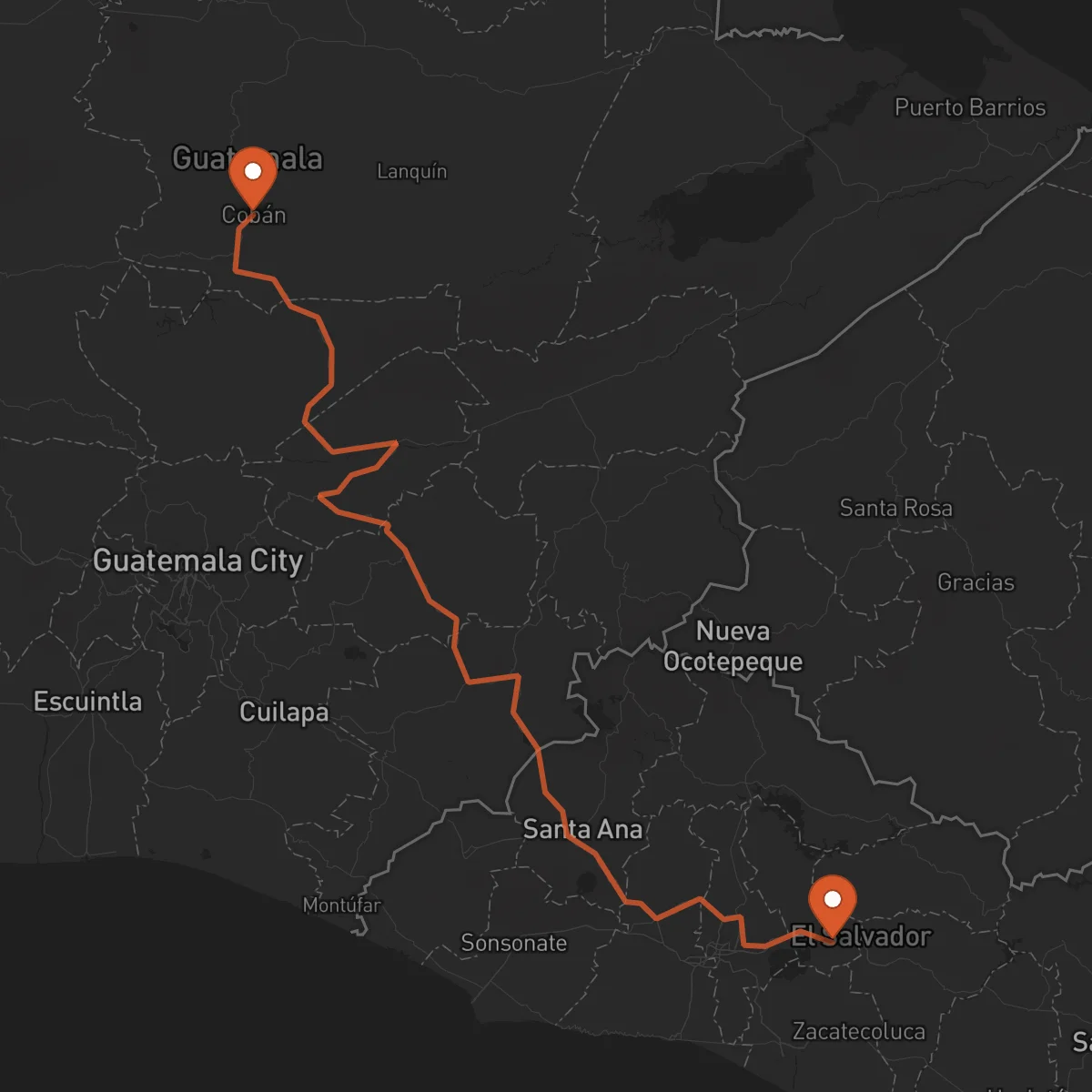Ruta Cobán - Cojutepeque