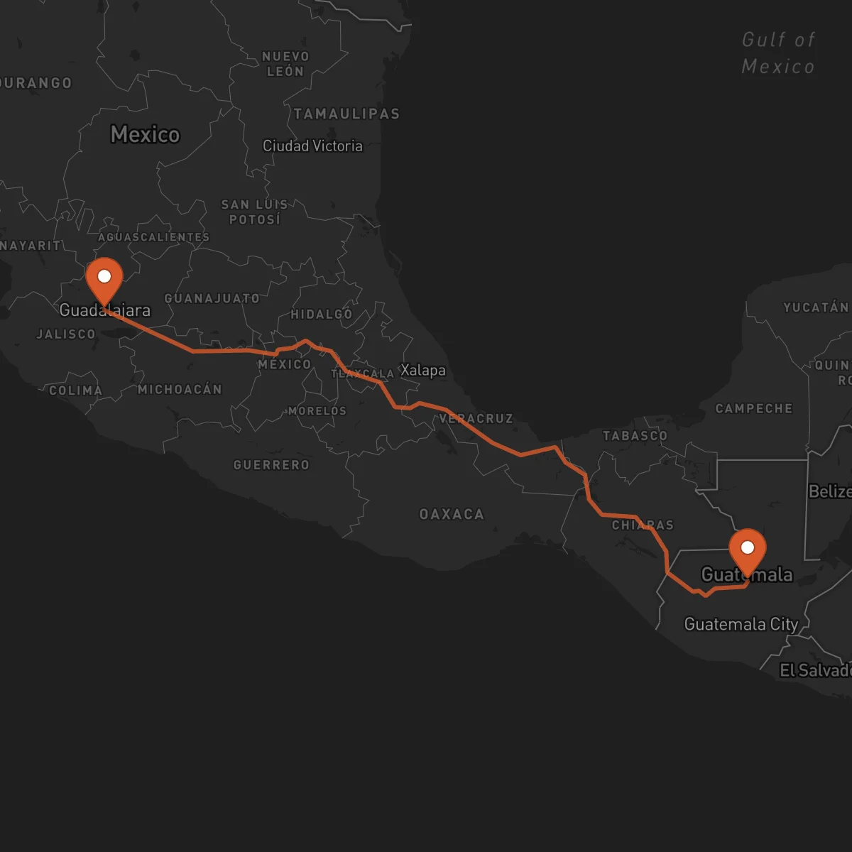 Ruta Cobán - Guadalajara