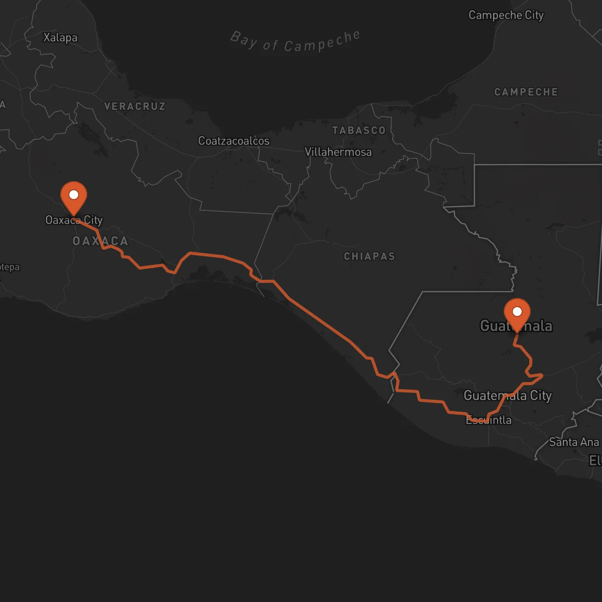 Ruta Cobán - Oaxaca de Juárez