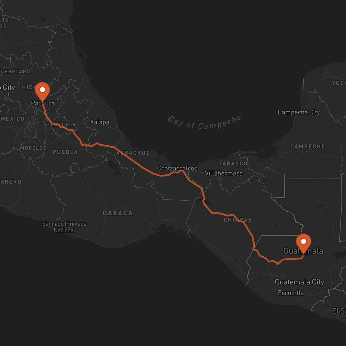 Ruta Pachuca de Soto - Cobán