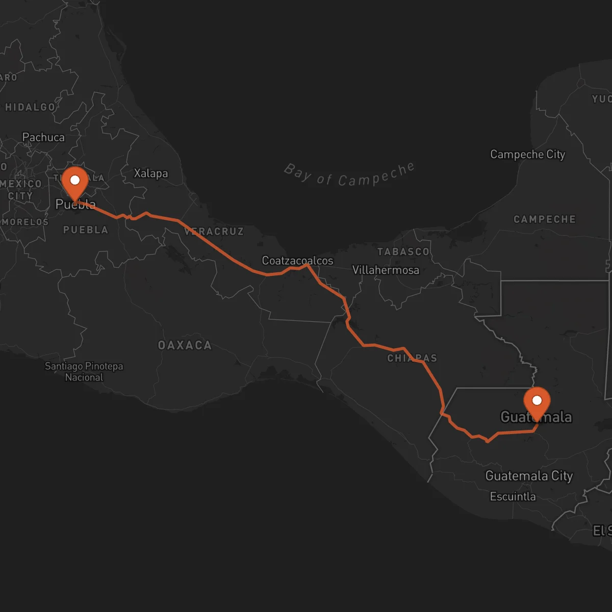Ruta Puebla - Cobán