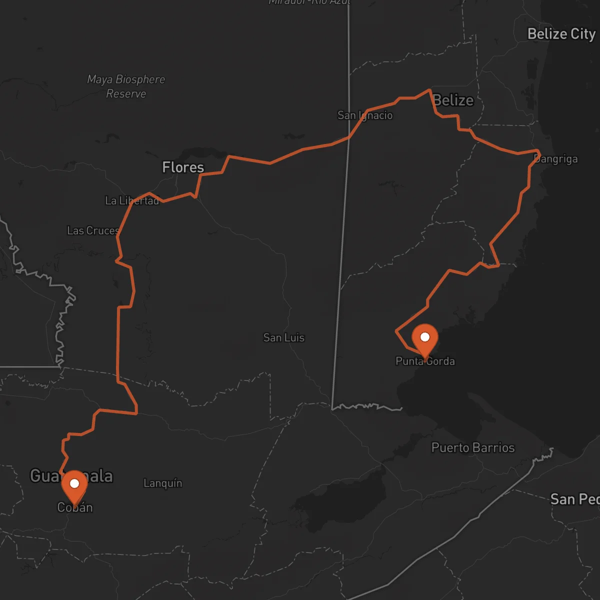 Ruta Cobán - Punta Gorda