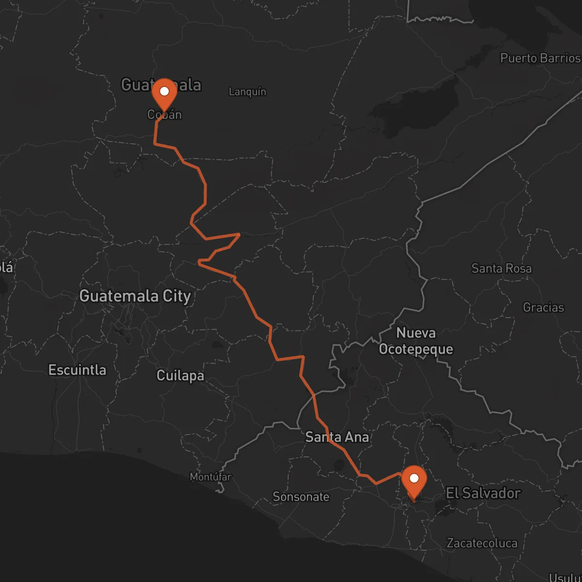 Ruta Cobán - San Salvador